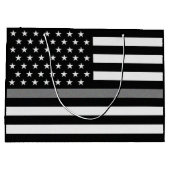 Dunne grijze lijnvlag groot cadeauzakje (Achterkant)