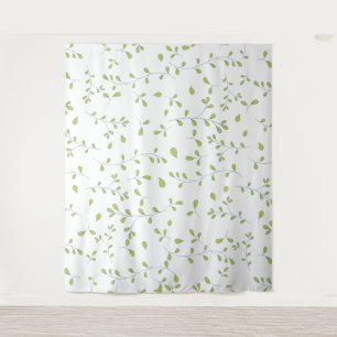 Dunne Groene Blad Wingerd Naadloos Patroon Wandkleed