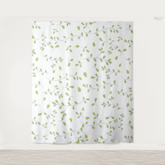 Dunne Groene Blad Wingerd Naadloos Patroon Wandkleed