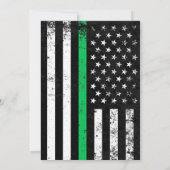 Dunne groene lijn Amerikaanse vlaggenpartij|Evenem Kaart (Achterkant)