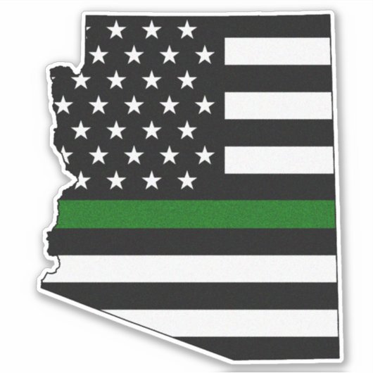 Dunne groene lijn Arizona vlag Sticker (Voorkant)