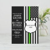 Dunne Groene Lijn Badge Foto Inzet Kaart (Staand voorkant)