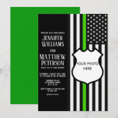 Dunne Groene Lijn Badge Foto Inzet Kaart (Voorkant / Achterkant)