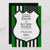 Dunne groene lijn badge kaart (Voorkant / Achterkant)