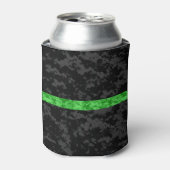 Dunne groene lijn Camo Blikjeskoeler (Blikje Voorkant)