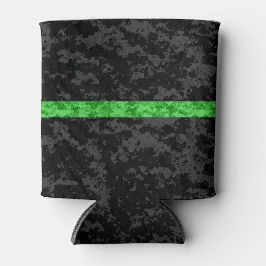Dunne groene lijn Camo Blikjeskoeler (Voorkant)