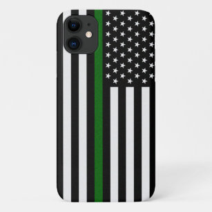 Dunne groene lijn grens/dier/park vlag Case-Mate iPhone case