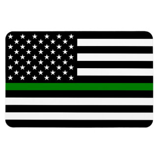 Dunne Groene Lijn Militaire- en veteranen Amerikaa Magneet