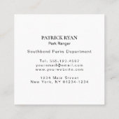 Dunne groene lijn Militaire sterren & Stripes Vlag Vierkante Visitekaartje (Achterkant)