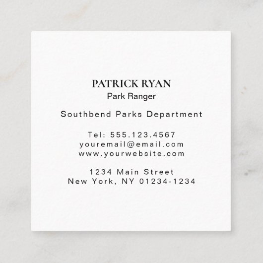 Dunne groene lijn Militaire sterren & Stripes Vlag Vierkante Visitekaartje (Achterkant)