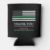 Dunne groene lijn | Patriottisch dank u Blikjeskoeler (Voorkant)