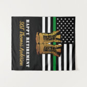 Dunne Groene Lijn Persoonlijke Militaire Pensioner Wandkleed (Voorkant (horizontaal))