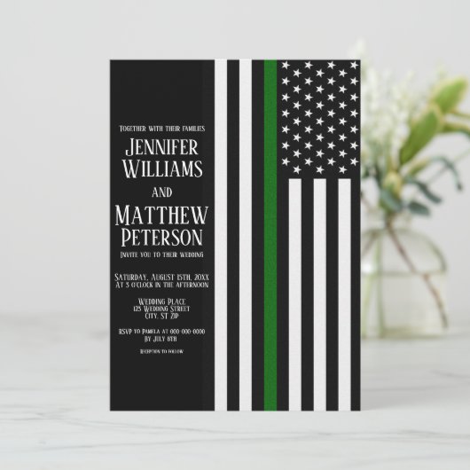 Dunne groene lijn rand PTL/Park RNGR/Animal CNTL Kaart (Staand voorkant)