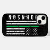 Dunne groene lijn thema vlag | Aangepaste naam Case-Mate iPhone Case (Achterkant (horizontaal))