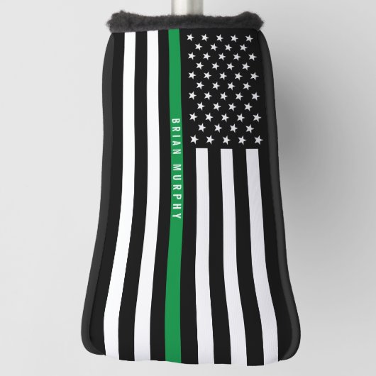Dunne groene lijn vlag monogram golfheadcover (Draai 90)