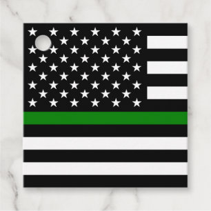 Dunne Groene Lijn Vlag: Patriotische Militair Vete Bedankjes Labels