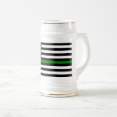 Dunne Groene Lijn Vlag: Patriotische Militair Vete Bierpul (Voorkant rechts)