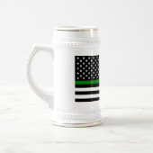 Dunne Groene Lijn Vlag: Patriotische Militair Vete Bierpul (Links)