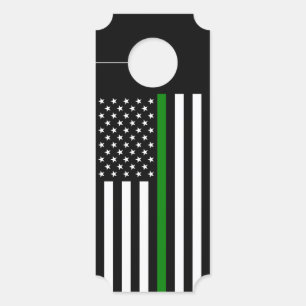 Dunne Groene Lijn Vlag: Patriotische Militair Vete Deurhanger