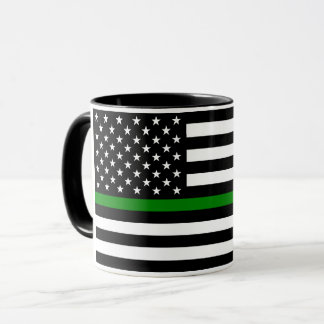 Dunne Groene Lijn Vlag: Patriotische Militair Vete Mok