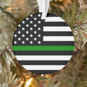 Dunne Groene Lijn Vlag: Patriotische Militair Vete Ornament