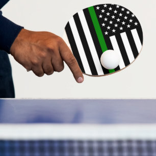Dunne Groene Lijn Vlag: Patriotische Militair Vete Tafeltennisbatje