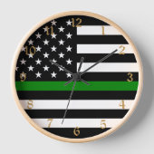 Dunne groene lijn vlag: Patriottische militaire ve (Voorkant)