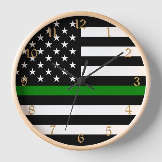 Dunne groene lijn vlag: Patriottische militaire ve (Voorkant)