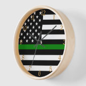 Dunne groene lijn vlag: Patriottische militaire ve (Hoek)