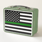 Dunne groene lijn vlag: Patriottische militaire ve (Voorkant)