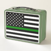 Dunne groene lijn vlag: Patriottische militaire ve (Achterkant)