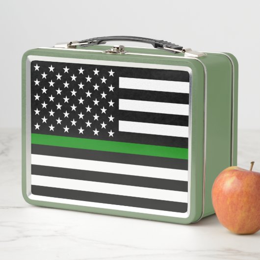 Dunne groene lijn vlag: Patriottische militaire ve (In situ)