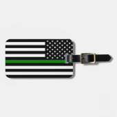 Dunne groene lijn vlag: Patriottische militaire ve Bagagelabel (Voorkant horizontaal)