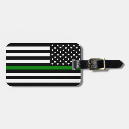 Dunne groene lijn vlag: Patriottische militaire ve Bagagelabel (Voorkant horizontaal)