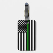 Dunne groene lijn vlag: Patriottische militaire ve Bagagelabel (Achterkant verticaal)