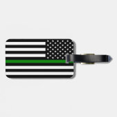 Dunne groene lijn vlag: Patriottische militaire ve Bagagelabel (Achterkant horizontaal)