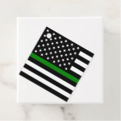 Dunne groene lijn vlag: Patriottische militaire ve Bedankjes Labels (In situ)