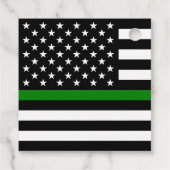 Dunne groene lijn vlag: Patriottische militaire ve Bedankjes Labels (Achterkant)