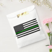 Dunne groene lijn vlag: Patriottische militaire ve Bedankzakje (Gezegeld)