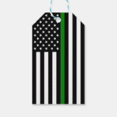 Dunne groene lijn vlag: Patriottische militaire ve Cadeaulabel (Achterkant)