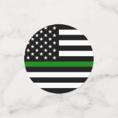 Dunne groene lijn vlag: Patriottische militaire ve Confetti (Kleine voorkant)