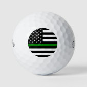 Dunne groene lijn vlag: Patriottische militaire ve Golfballen (Voorkant)