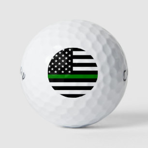 Dunne groene lijn vlag: Patriottische militaire ve Golfballen