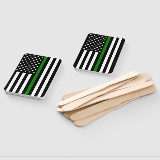 Dunne groene lijn vlag: Patriottische militaire ve Handwaaier (Niet-gemonteerd)