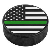 Dunne groene lijn vlag: Patriottische militaire ve Hockey Puck (3/4)