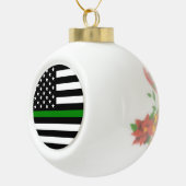 Dunne groene lijn vlag: Patriottische militaire ve Keramische Bal Ornament (Rechts)