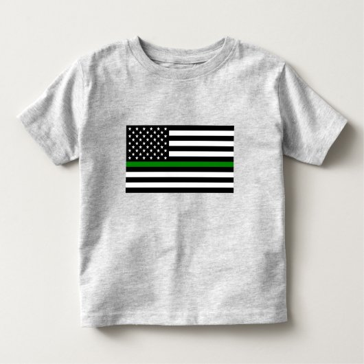 Dunne groene lijn vlag: Patriottische militaire ve Kinder Shirts (Voorkant)