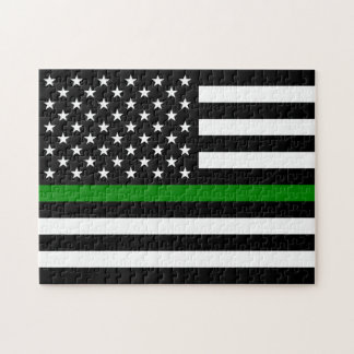 Dunne groene lijn vlag: Patriottische militaire ve Legpuzzel