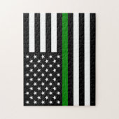 Dunne groene lijn vlag: Patriottische militaire ve Legpuzzel (Verticaal)