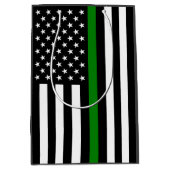 Dunne groene lijn vlag: Patriottische militaire ve Medium Cadeauzakje (Voorkant)